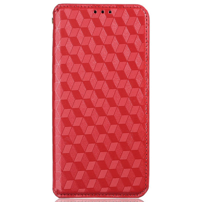 For Infinix Note 12 G96 4G X670 Stand Wallet Leather Phone Case Rhombus Pattern Imprinted Magnetic Absorption Folio Flip Cover