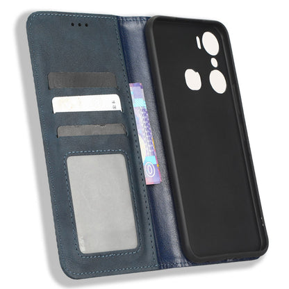 For Infinix Hot 12 Pro 4G X668C Retro Texture PU Leather Flip Wallet Case Imprinted Pattern Stand  Magnetic Auto-absorbed Folio Phone Cover