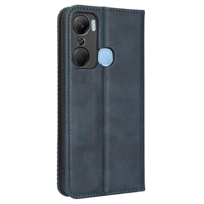 For Infinix Hot 12 Pro 4G X668C Retro Texture PU Leather Flip Wallet Case Imprinted Pattern Stand  Magnetic Auto-absorbed Folio Phone Cover