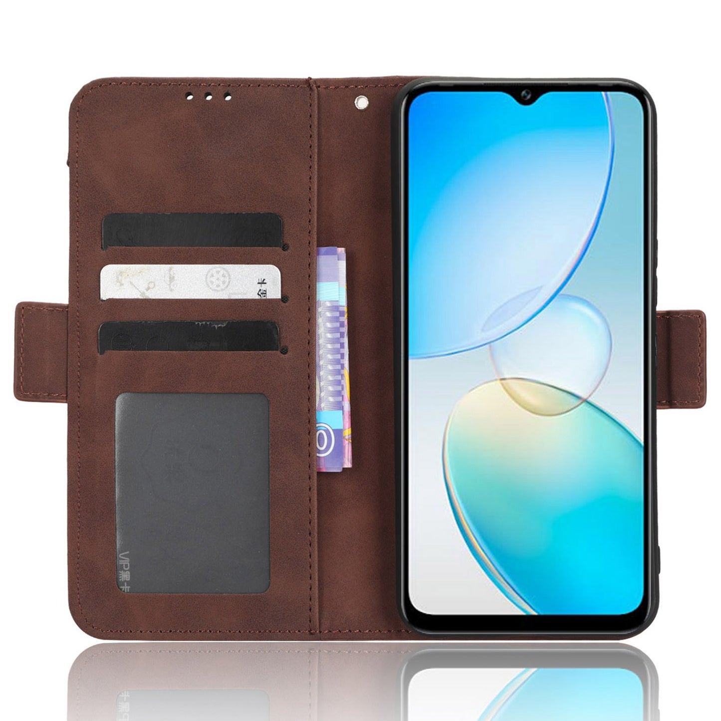 For Infinix Hot 12 Pro 4G X668C PU Leather Stand Multiple Card Slots Case Double Magnetic Clasp Flip Wallet Phone Cover