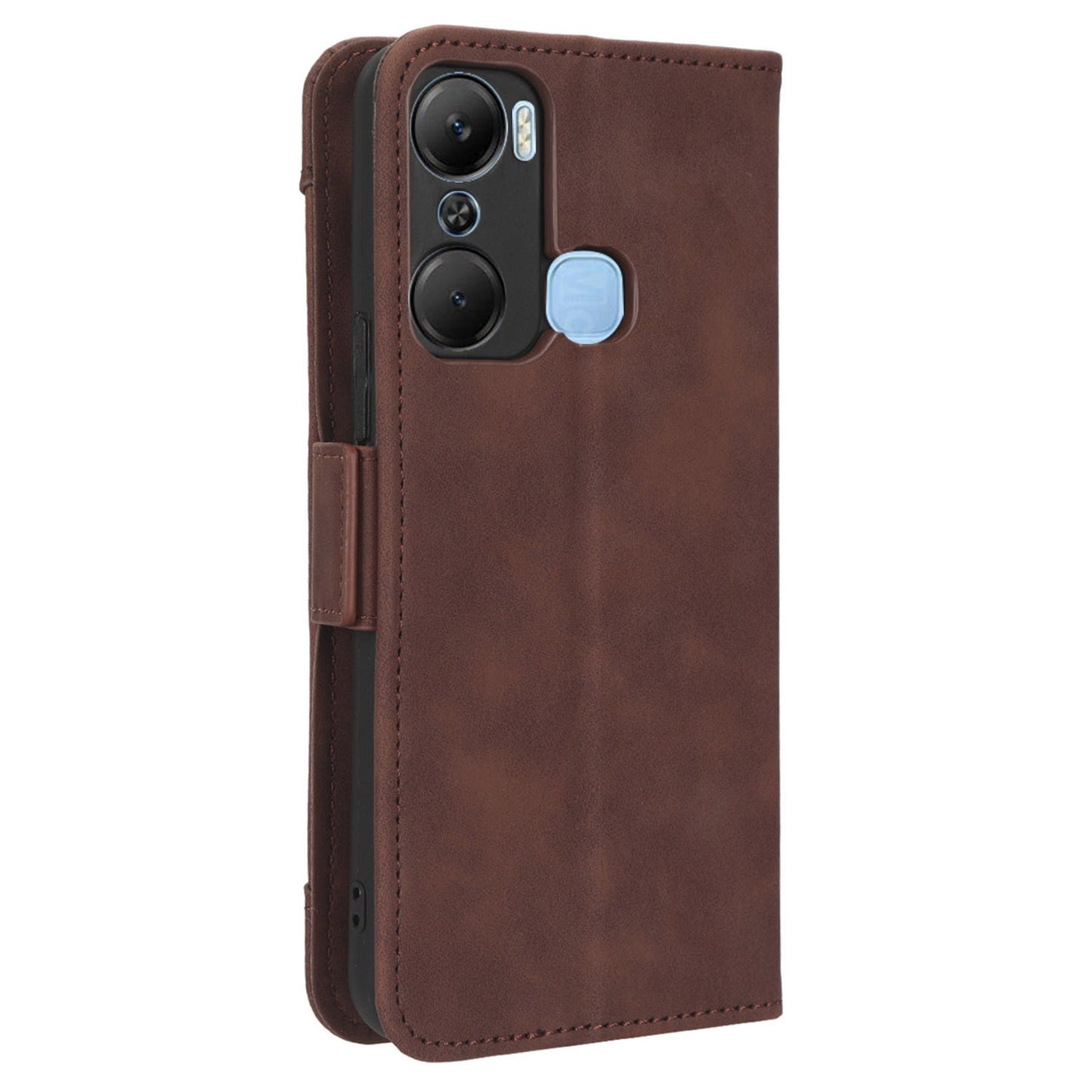 For Infinix Hot 12 Pro 4G X668C PU Leather Stand Multiple Card Slots Case Double Magnetic Clasp Flip Wallet Phone Cover