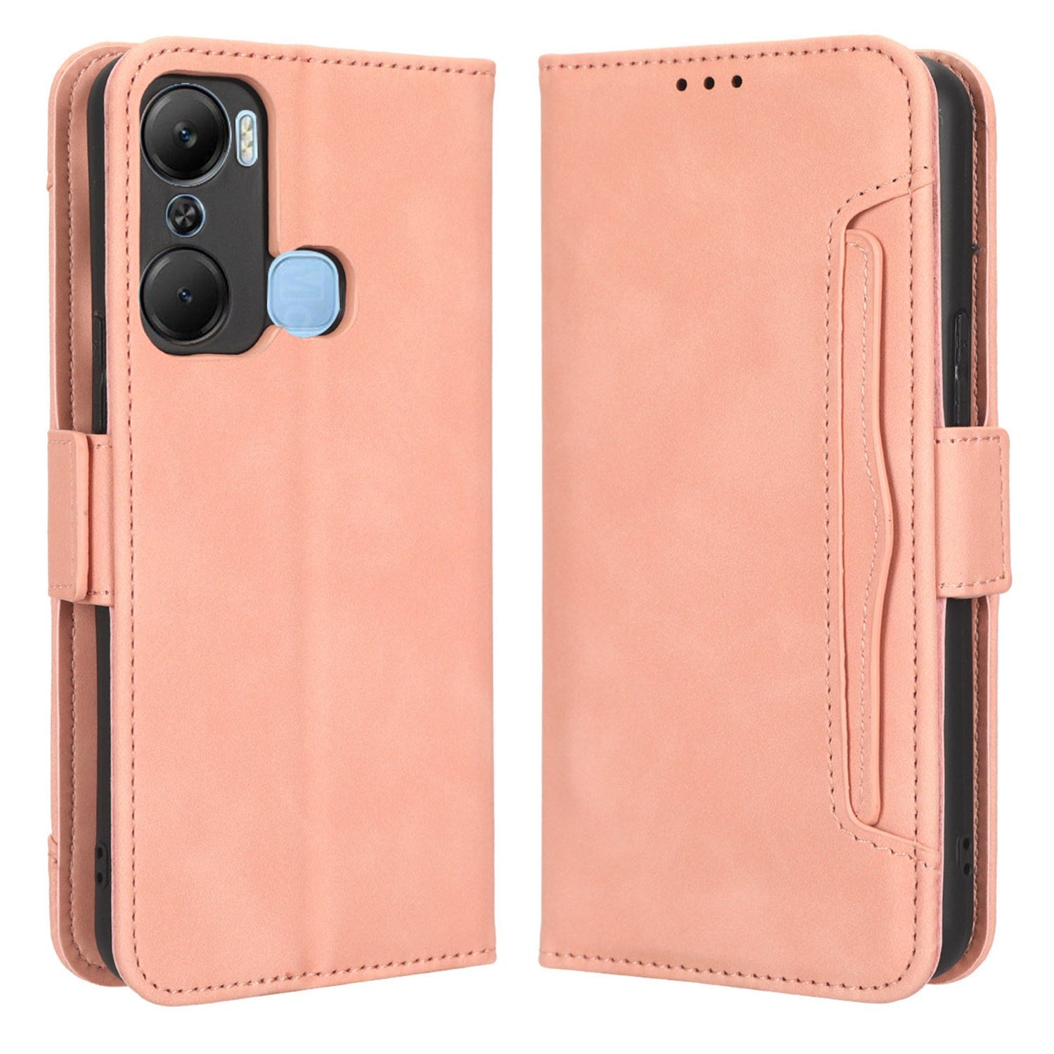For Infinix Hot 12 Pro 4G X668C PU Leather Stand Multiple Card Slots Case Double Magnetic Clasp Flip Wallet Phone Cover