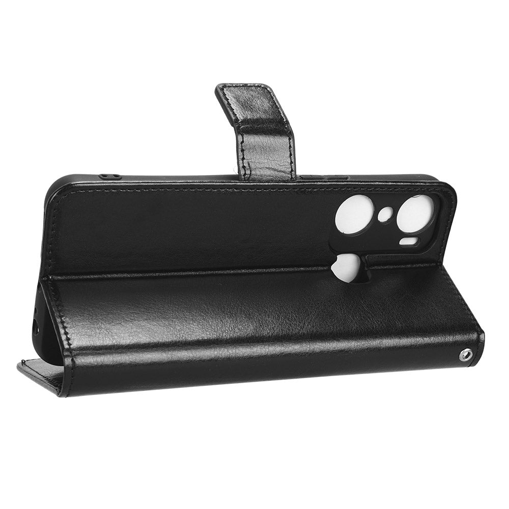 For Infinix Hot 12 Pro 4G X668C Crazy Horse Texture Wallet Case PU Leather Stand Function Magnetic Closure Phone Cover with Strap