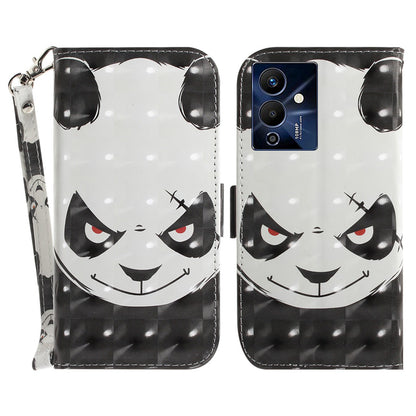 For Infinix Note 12 Pro 5G 3D Pattern Printing Shockproof Phone Case PU Leather + TPU Stand Wallet Cover with Strap