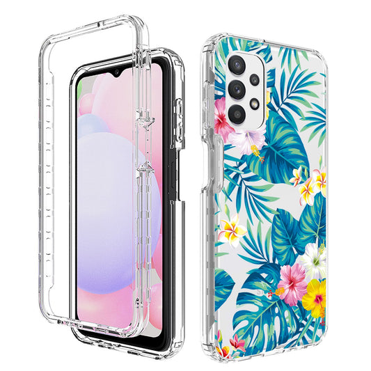 2-in-1 Stylish Pattern Printing Phone Case For Samsung Galaxy A13 4G, PC Frame + TPU Transparent Phone Cover