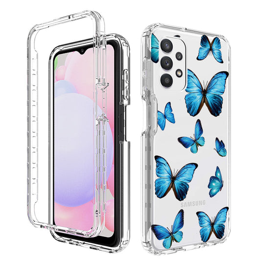 2-in-1 Stylish Pattern Printing Phone Case For Samsung Galaxy A13 4G, PC Frame + TPU Transparent Phone Cover