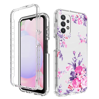 2-in-1 Stylish Pattern Printing Phone Case For Samsung Galaxy A13 4G, PC Frame + TPU Transparent Phone Cover