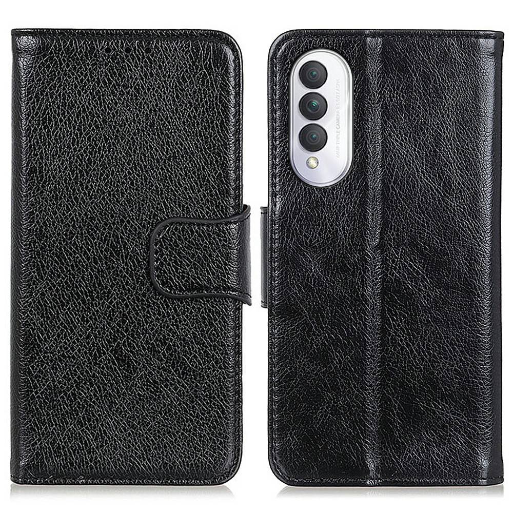 For Honor X20 SE 5G Split Leather Flip Stand Case Nappa Texture Magnetic Clasp Phone Wallet Cover