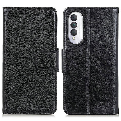 For Honor X20 SE 5G Split Leather Flip Stand Case Nappa Texture Magnetic Clasp Phone Wallet Cover