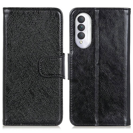 For Honor X20 SE 5G Split Leather Flip Stand Case Nappa Texture Magnetic Clasp Phone Wallet Cover
