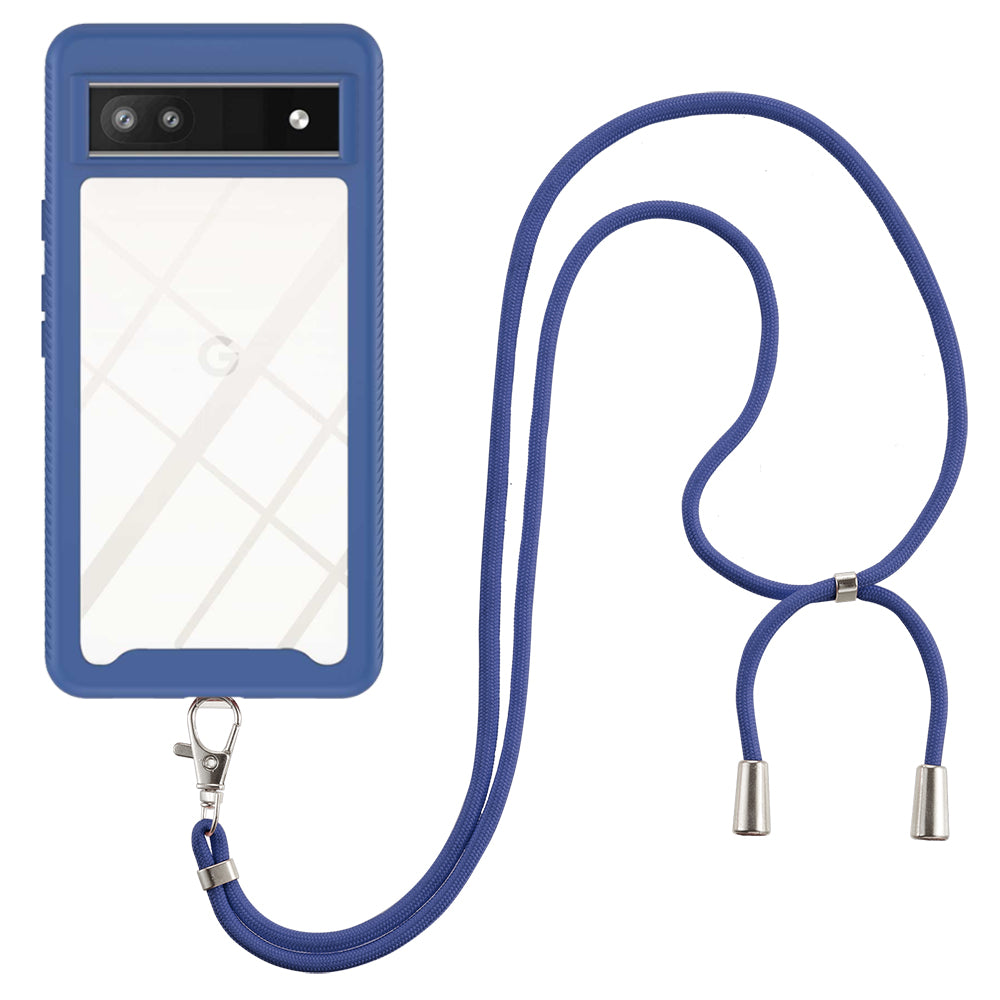 YB PC Series-4 for Google Pixel 6a 5G Non-slip Anti-fall Phone Cover PC + TPU Detachable 2-in-1 Mobile Phone Case with Adjustable Lanyard