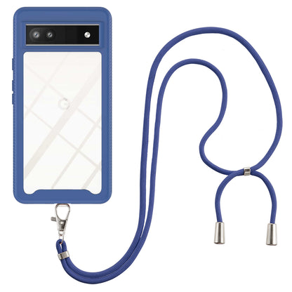 YB PC Series-4 for Google Pixel 6a 5G Non-slip Anti-fall Phone Cover PC + TPU Detachable 2-in-1 Mobile Phone Case with Adjustable Lanyard