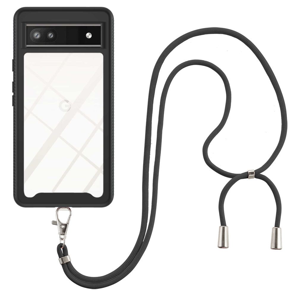 YB PC Series-4 for Google Pixel 6a 5G Non-slip Anti-fall Phone Cover PC + TPU Detachable 2-in-1 Mobile Phone Case with Adjustable Lanyard