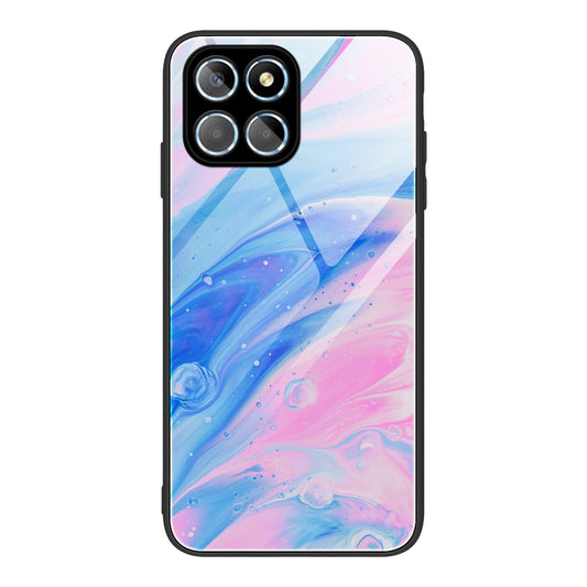 For Honor X8 5G Marble Pattern Printing Phone Case Soft TPU Bumper Shockproof Tempered Glass Back Cover