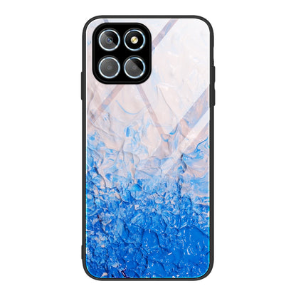 For Honor X8 5G Marble Pattern Printing Phone Case Soft TPU Bumper Shockproof Tempered Glass Back Cover