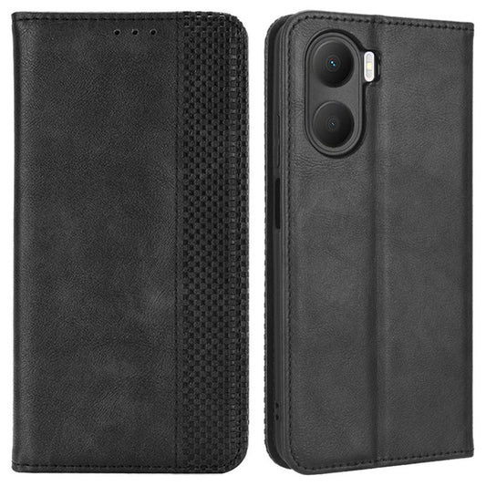 For Honor Play 40 Plus 5G Retro Texture Imprinted Pattern Shockproof Phone Case PU Leather Wallet Stand Magnetic Closure Cell Phone Cover