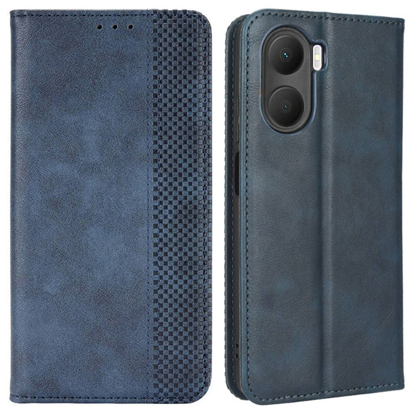 For Honor Play 40 Plus 5G Retro Texture Imprinted Pattern Shockproof Phone Case PU Leather Wallet Stand Magnetic Closure Cell Phone Cover