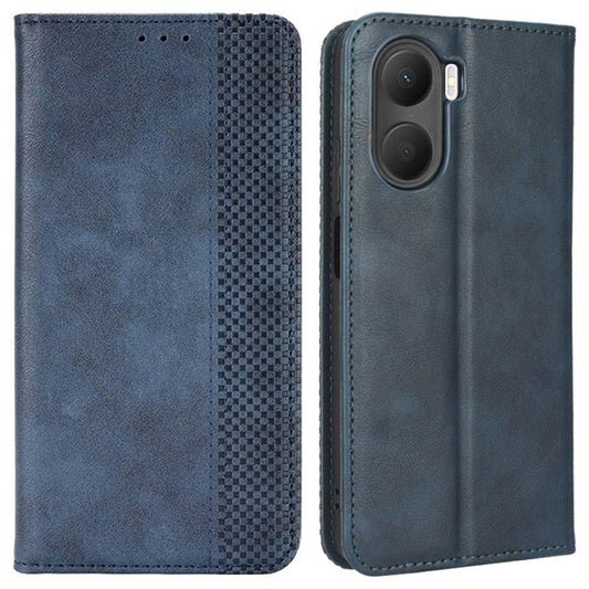 For Honor Play 40 Plus 5G Retro Texture Imprinted Pattern Shockproof Phone Case PU Leather Wallet Stand Magnetic Closure Cell Phone Cover
