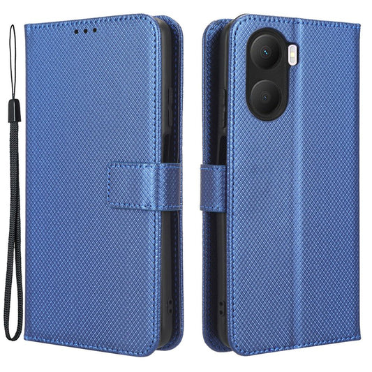 For Honor Play 40 Plus 5G Diamond Texture Full Coverage PU Leather Stand Magnetic Clasp Case Wallet Phone Cover