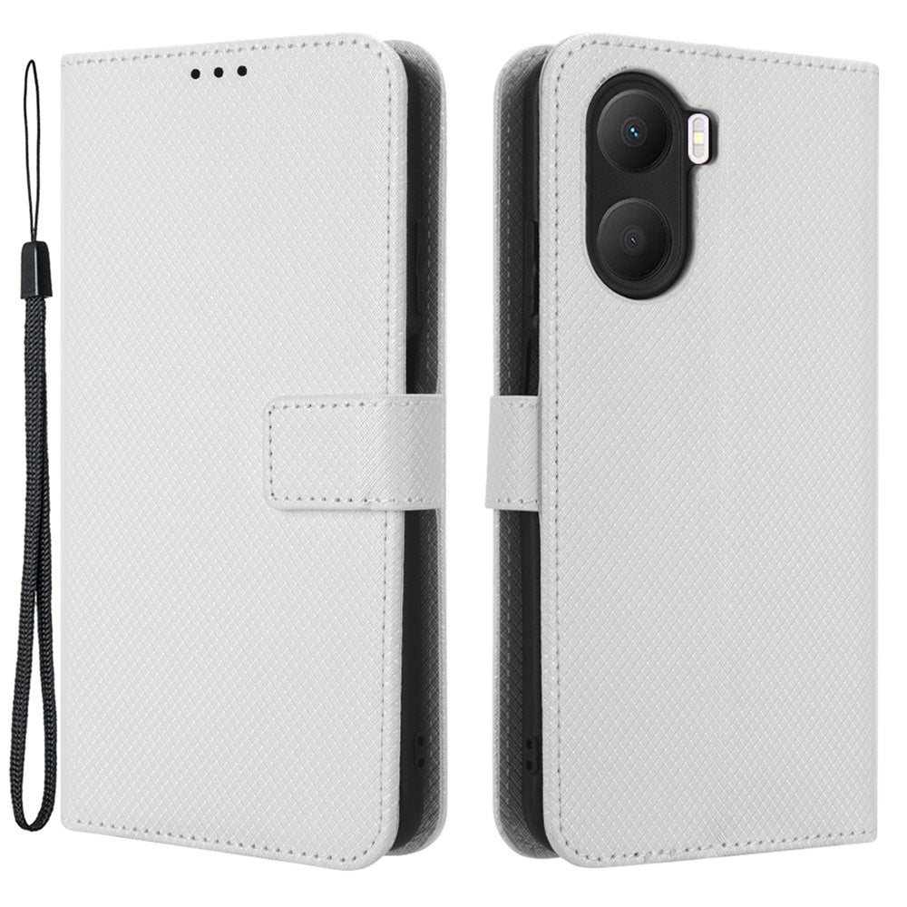 For Honor Play 40 Plus 5G Diamond Texture Full Coverage PU Leather Stand Magnetic Clasp Case Wallet Phone Cover