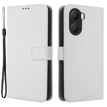 For Honor Play 40 Plus 5G Diamond Texture Full Coverage PU Leather Stand Magnetic Clasp Case Wallet Phone Cover