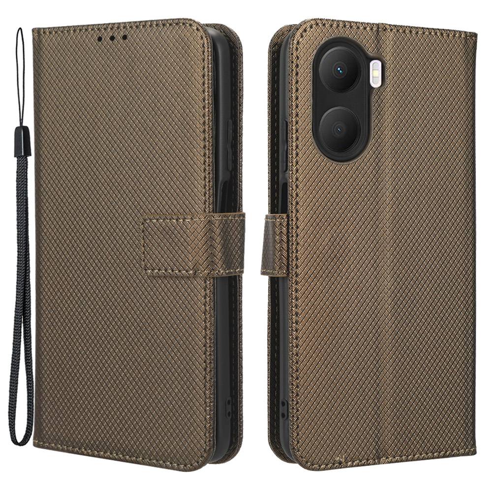 For Honor Play 40 Plus 5G Diamond Texture Full Coverage PU Leather Stand Magnetic Clasp Case Wallet Phone Cover