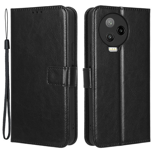 For Infinix Note 12 Pro 4G X676B Crazy Horse Texture PU Leather Wallet Phone Case Folio Flip Hands-free Stand Cover