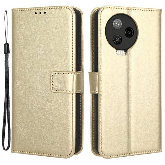 For Infinix Note 12 Pro 4G X676B Crazy Horse Texture PU Leather Wallet Phone Case Folio Flip Hands-free Stand Cover