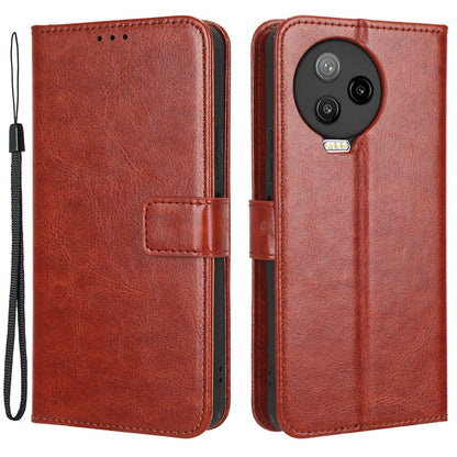 For Infinix Note 12 Pro 4G X676B Crazy Horse Texture PU Leather Wallet Phone Case Folio Flip Hands-free Stand Cover