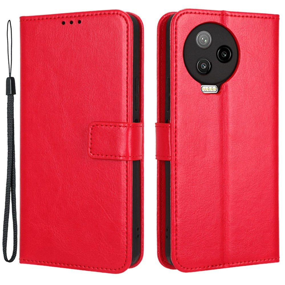 For Infinix Note 12 Pro 4G X676B Crazy Horse Texture PU Leather Wallet Phone Case Folio Flip Hands-free Stand Cover