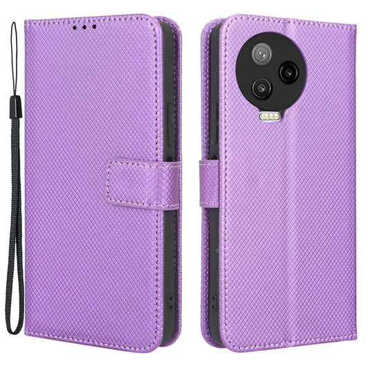 For Infinix Note 12 Pro 4G X676B Fully Wrapped Diamond Texture PU Leather Stand Magnetic Clasp Case Wallet Phone Cover