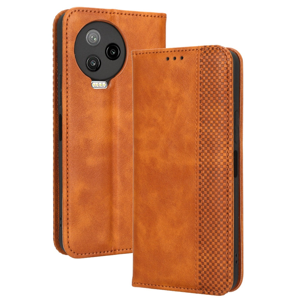 For Infinix Note 12 Pro 4G X676B / Note 12 (2023) 4G Retro Texture Well-protected PU Leather Wallet Stand Case Imprinted Pattern Auto Closing Magnetic Phone Cover