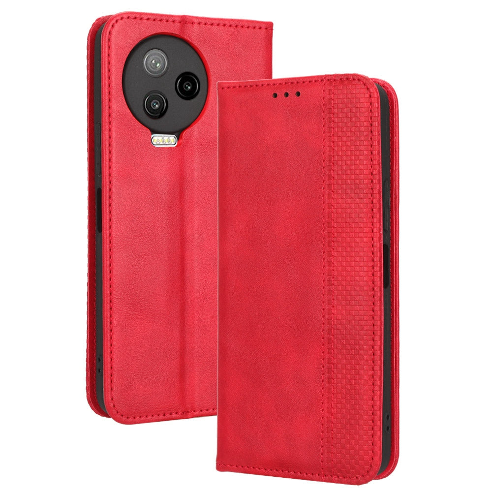 For Infinix Note 12 Pro 4G X676B / Note 12 (2023) 4G Retro Texture Well-protected PU Leather Wallet Stand Case Imprinted Pattern Auto Closing Magnetic Phone Cover