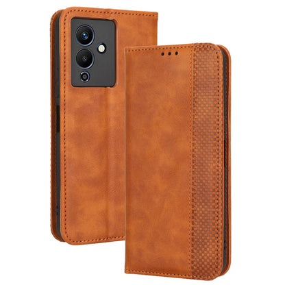 For Infinix Note 12 5G X671 / Note 12 Pro 5G X671B Retro Texture Wallet Case PU Leather Imprinted Pattern Stand Magnetic Absorption Phone Cover