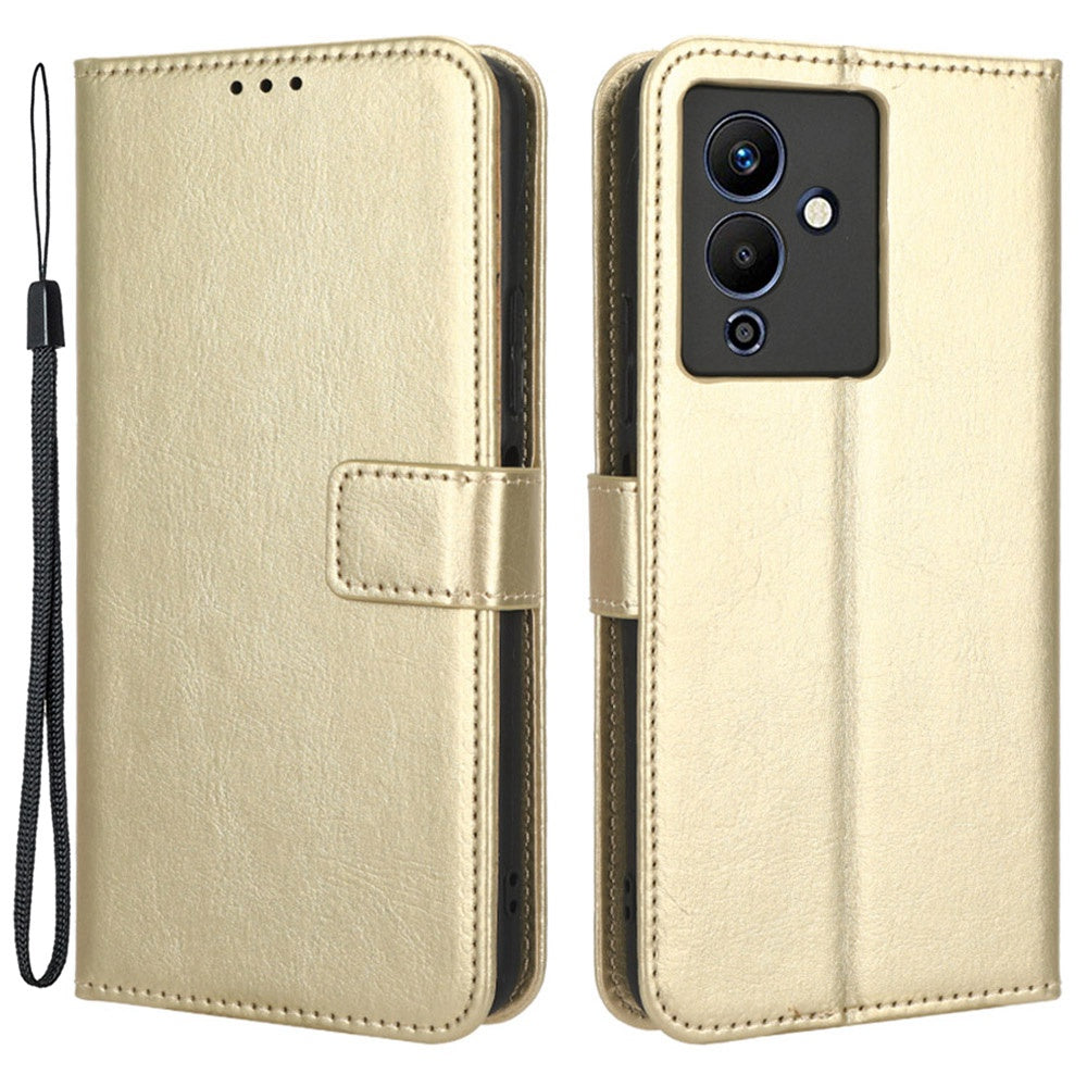 For Infinix Note 12 5G X671 / Note 12 Pro 5G X671B Flip Wallet Case Crazy Horse Texture PU Leather Stand Magnetic Phone Cover with Strap
