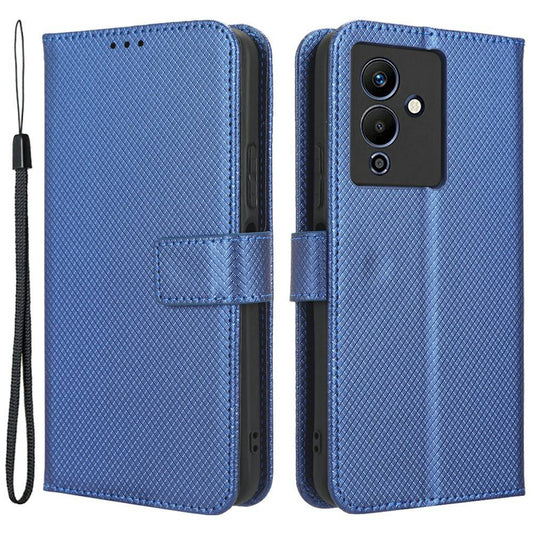 For Infinix Note 12 5G / Note 12 Pro 5G / X671 / X671B Diamond Texture Magnetic Closure Phone Case Stand Wallet Shockproof Phone Cover with Strap