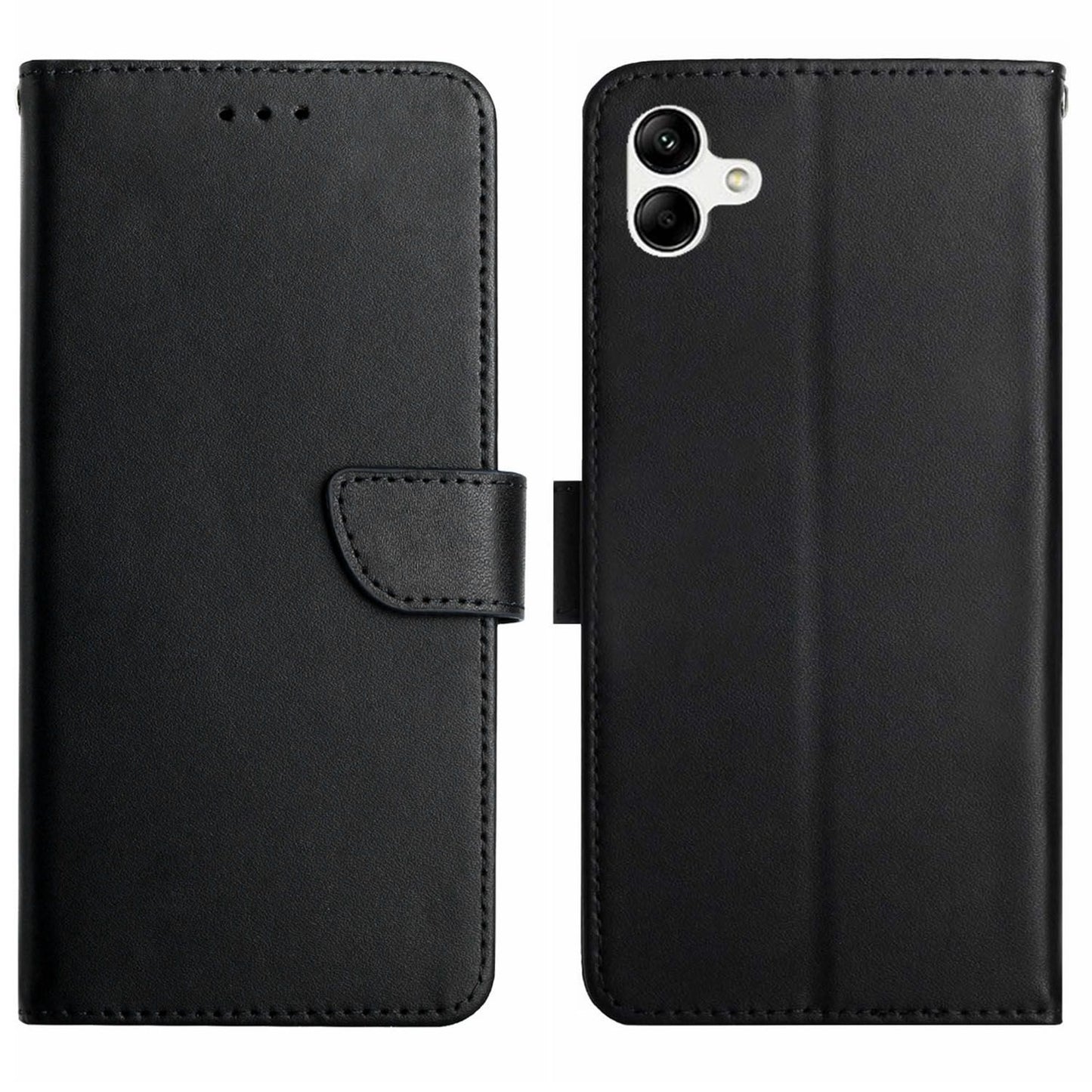 For Samsung Galaxy A04e 4G HT02 Nappa Texture Wallet Case Strong Magnetic Clasp Genuine Leather Stand Function Flip Phone Cover