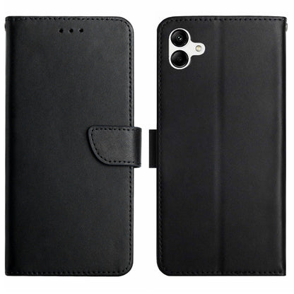 For Samsung Galaxy A04e 4G HT02 Nappa Texture Wallet Case Strong Magnetic Clasp Genuine Leather Stand Function Flip Phone Cover
