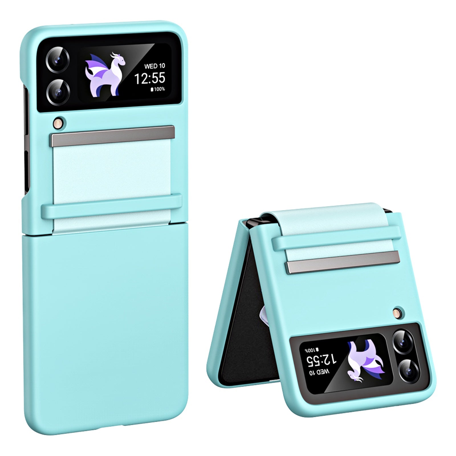 For Samsung Galaxy Z Flip4 5G Skin-touch PU Leather Coated PC Case Anti-drop Phone Cover with Retractable Hinge