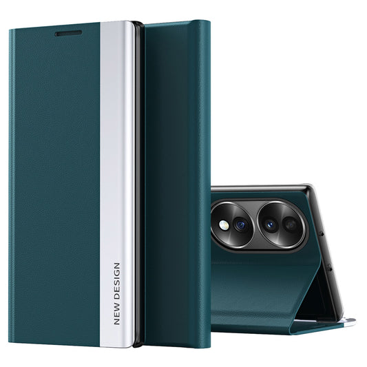 For Honor 70 5G Electroplating PU Leather Flip Stand Cover Magnetic Adsorption Phone Drop-proof Case