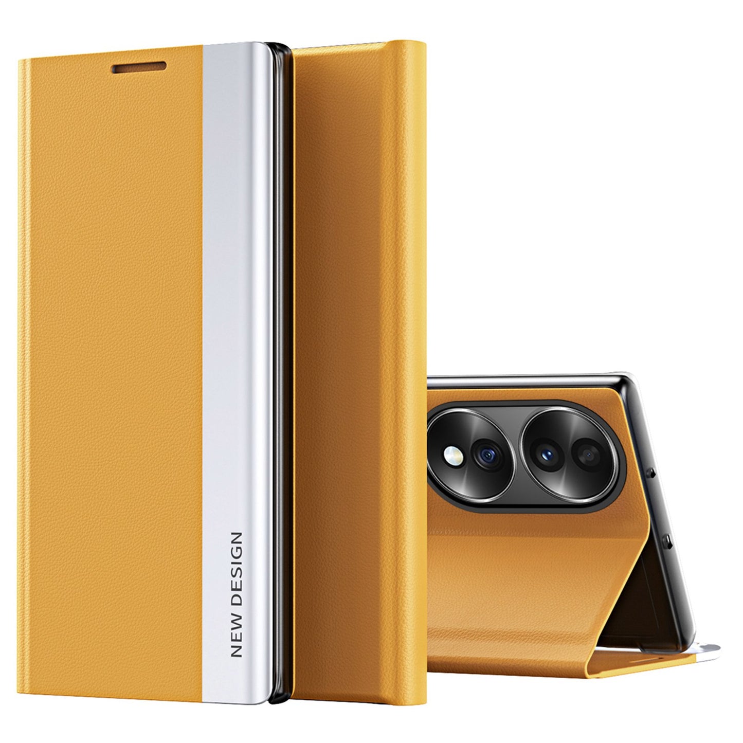 For Honor 70 5G Electroplating PU Leather Flip Stand Cover Magnetic Adsorption Phone Drop-proof Case