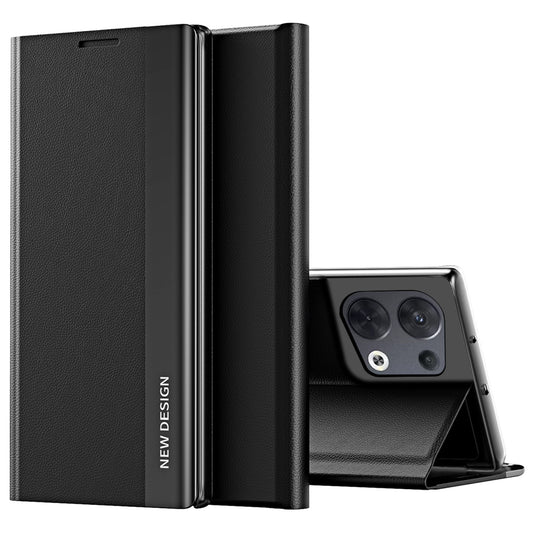 For Oppo Reno8 5G (Global Version) PU Leather Flip Stand Cover Electroplating Magnetic Absorption Fall-proof Phone Case