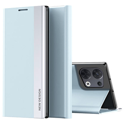 For Oppo Reno8 5G (Global Version) PU Leather Flip Stand Cover Electroplating Magnetic Absorption Fall-proof Phone Case