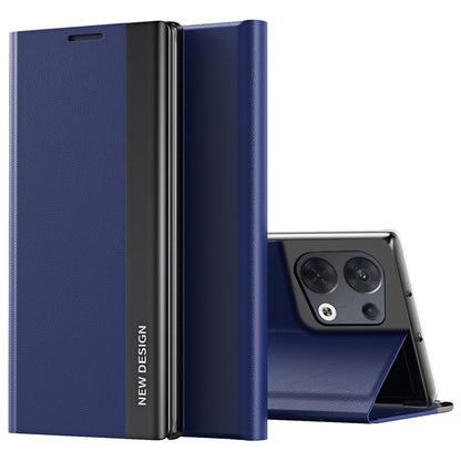 For Oppo Reno8 5G (Global Version) PU Leather Flip Stand Cover Electroplating Magnetic Absorption Fall-proof Phone Case