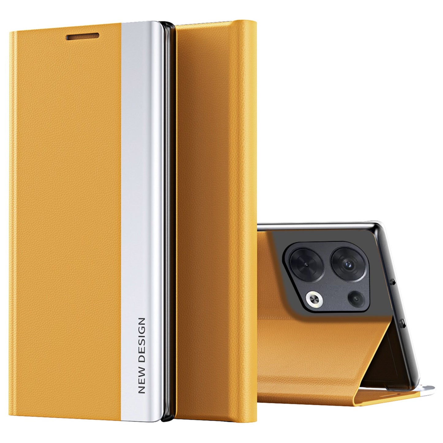 For Oppo Reno8 Pro+ 5G (Global Version) / Reno8 Pro 5G (Global Version) Collision Resistant PU Leather Flip Stand Cover Electroplating Magnetic Absorption Phone Case