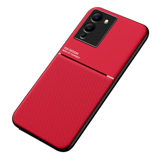 For Infinix Note 12 G96 4G Drop-proof Back Case, Lines Imprinted PU Leather+TPU Hybrid Shell with Built-in Metal Sheet