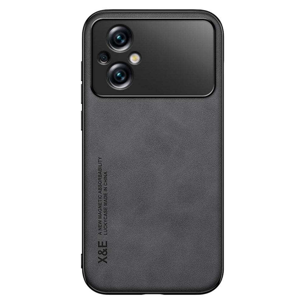 X&E Protective Slim Case for Xiaomi Poco M5 4G PU Leather Coated TPU+PC Cover Skin-Touch Phone Case Built-In Metal Sheet