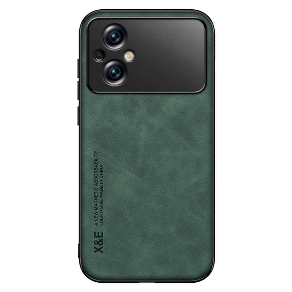 X&E Protective Slim Case for Xiaomi Poco M5 4G PU Leather Coated TPU+PC Cover Skin-Touch Phone Case Built-In Metal Sheet