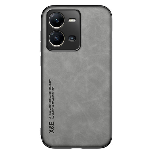 X&E Skin-Touch Phone Case for vivo V25 5G PU Leather TPU+PC Slim Case Anti-Drop Phone Cover Built-In Metal Sheet