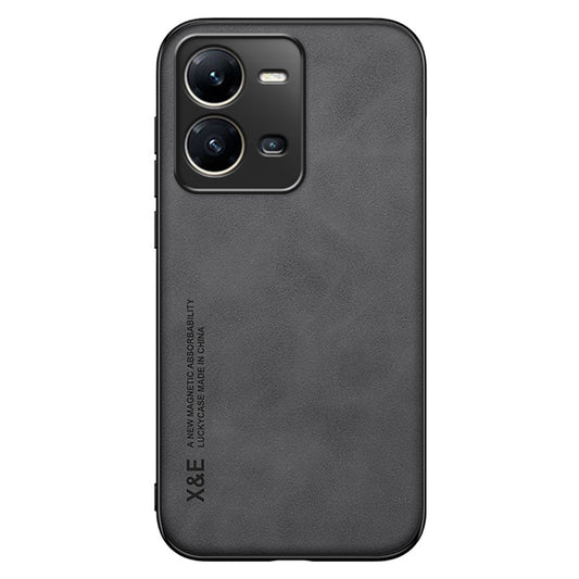 X&E Skin-Touch Phone Case for vivo V25 5G PU Leather TPU+PC Slim Case Anti-Drop Phone Cover Built-In Metal Sheet